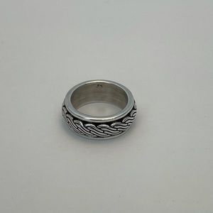Sterling Silver Celtic Wave Ring Band, sz 5